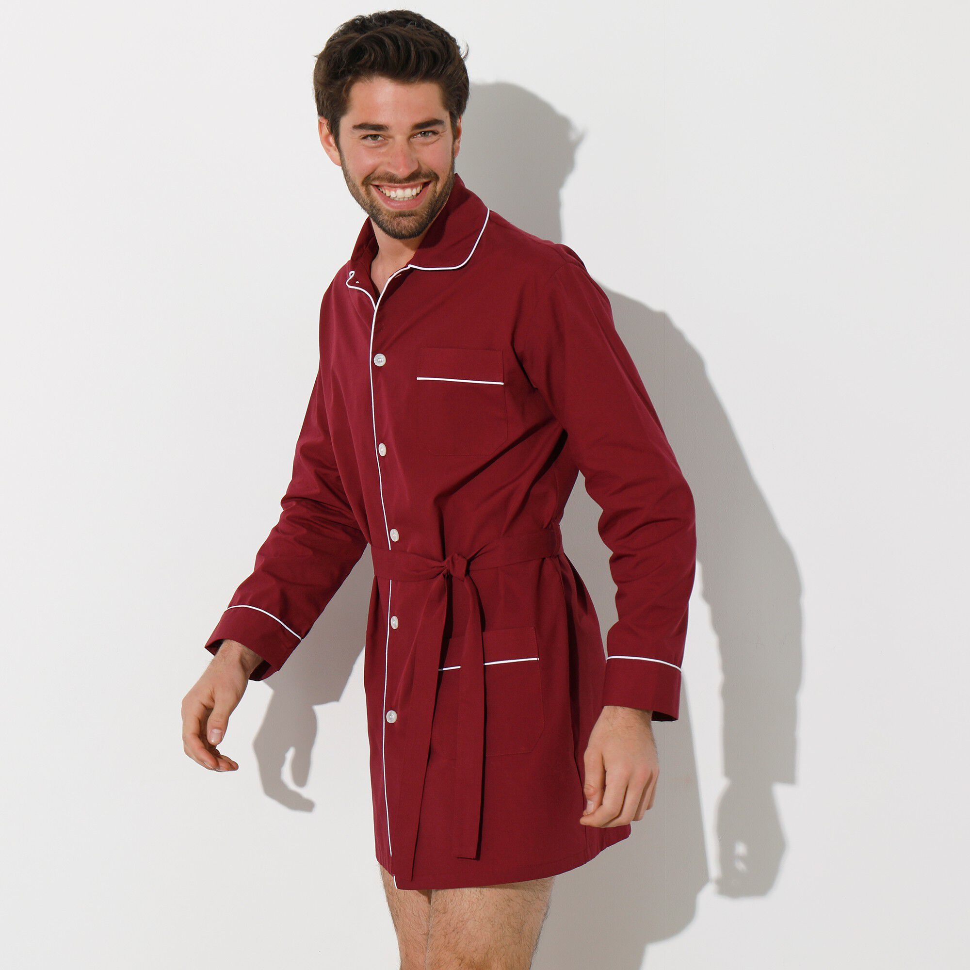 Veste de pyjama popeline boutonnée