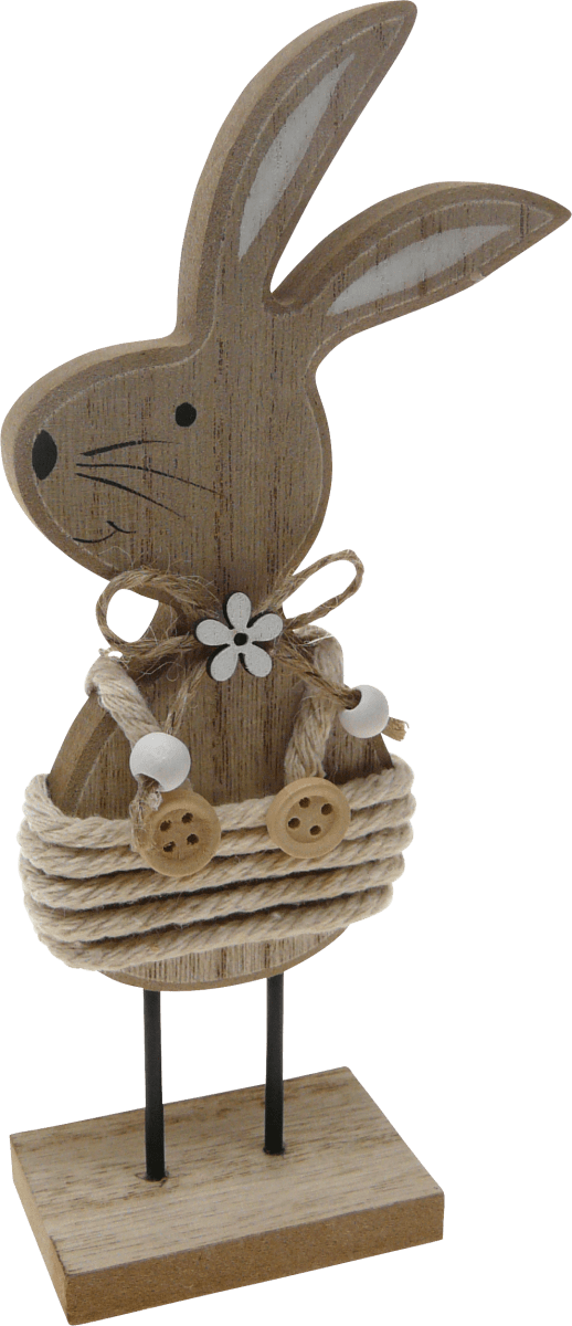 Holzaufsteller, Hase mit Stoffkordel, beige, 1 St