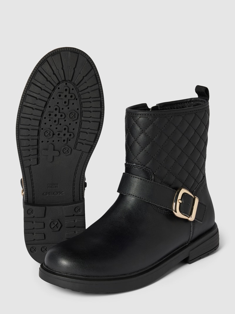 Stiefeletten mit Strukturmuster in schwarz