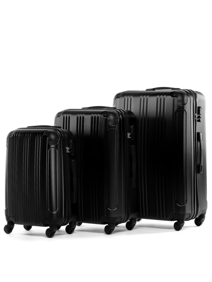 FERGÉ Kofferset Hartschale 3-teilig Hartschale 3 teilig Koffer Set mit Schutzecken QUÉBEC in schwarz günstig kaufen onesize