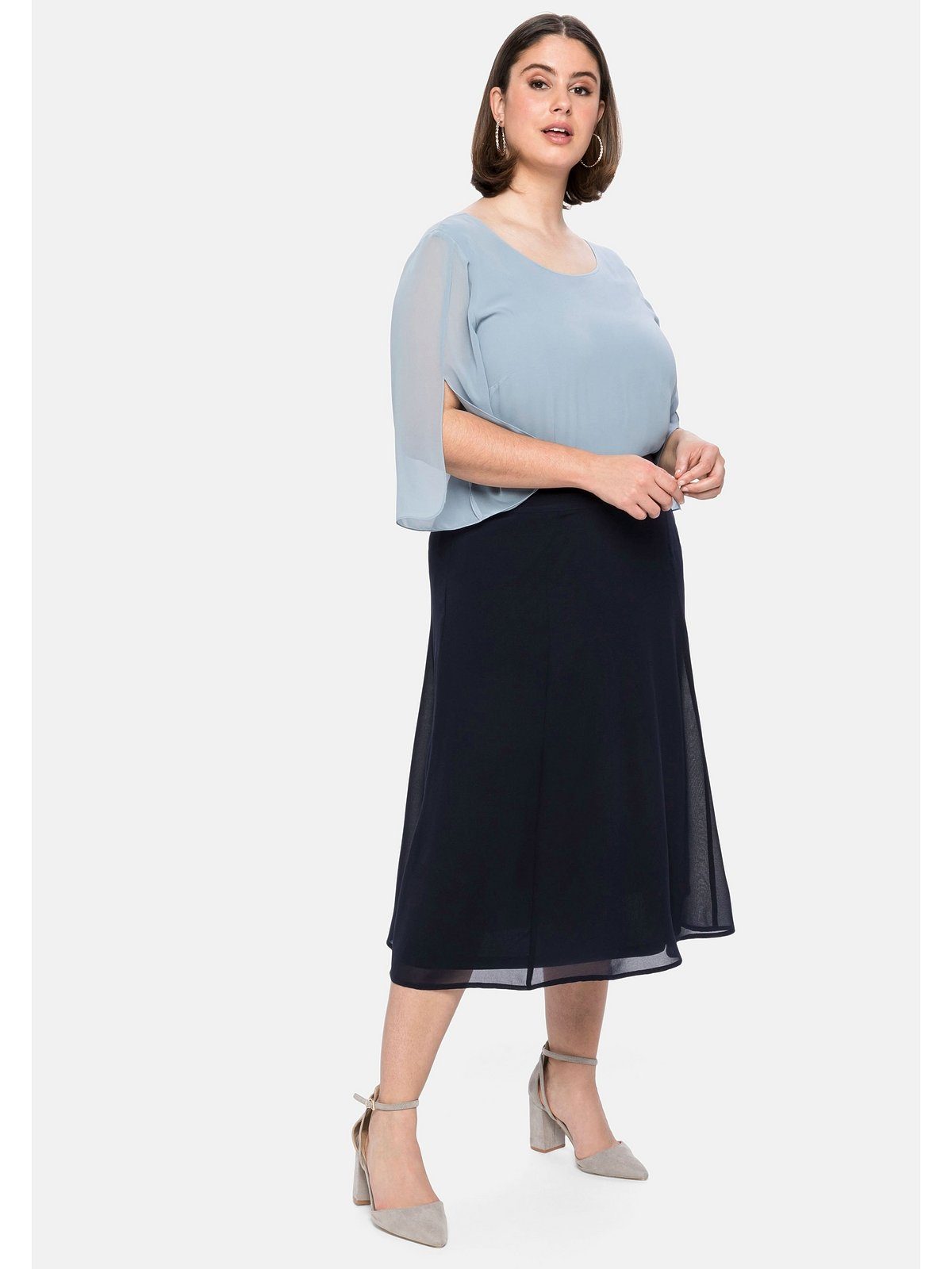 Sheego Tunika Große Größen im Layerlook mit Chiffon