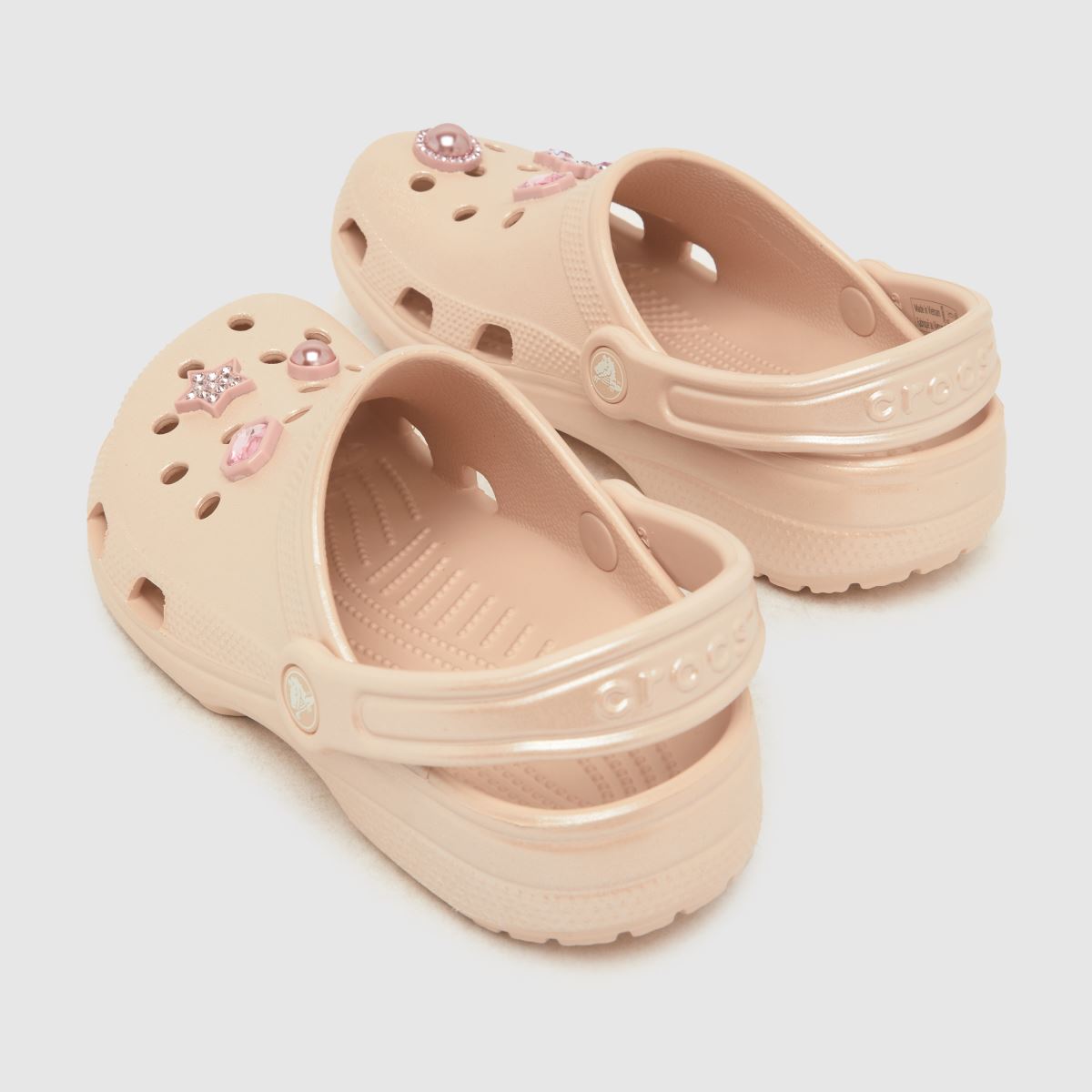 Crocs halványrózsaszín klasszikus csillogó gem klumpa lányoknak szóló ifjúsági szandál