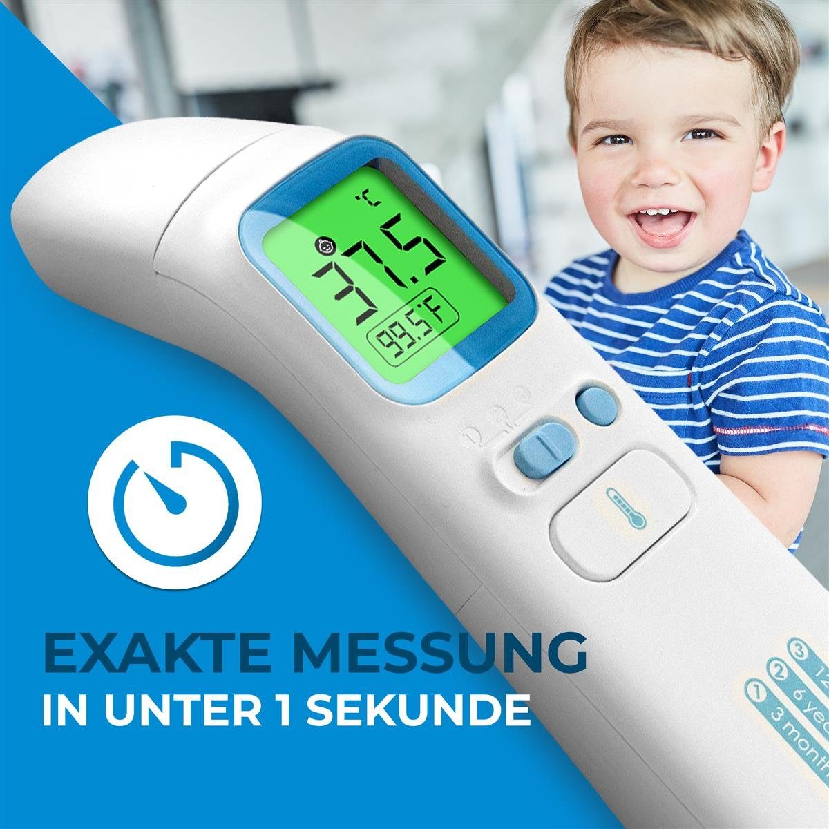 Grundig Stirn-Fieberthermometer Testsieger Fieberthermometer kontaktlos Infrarot