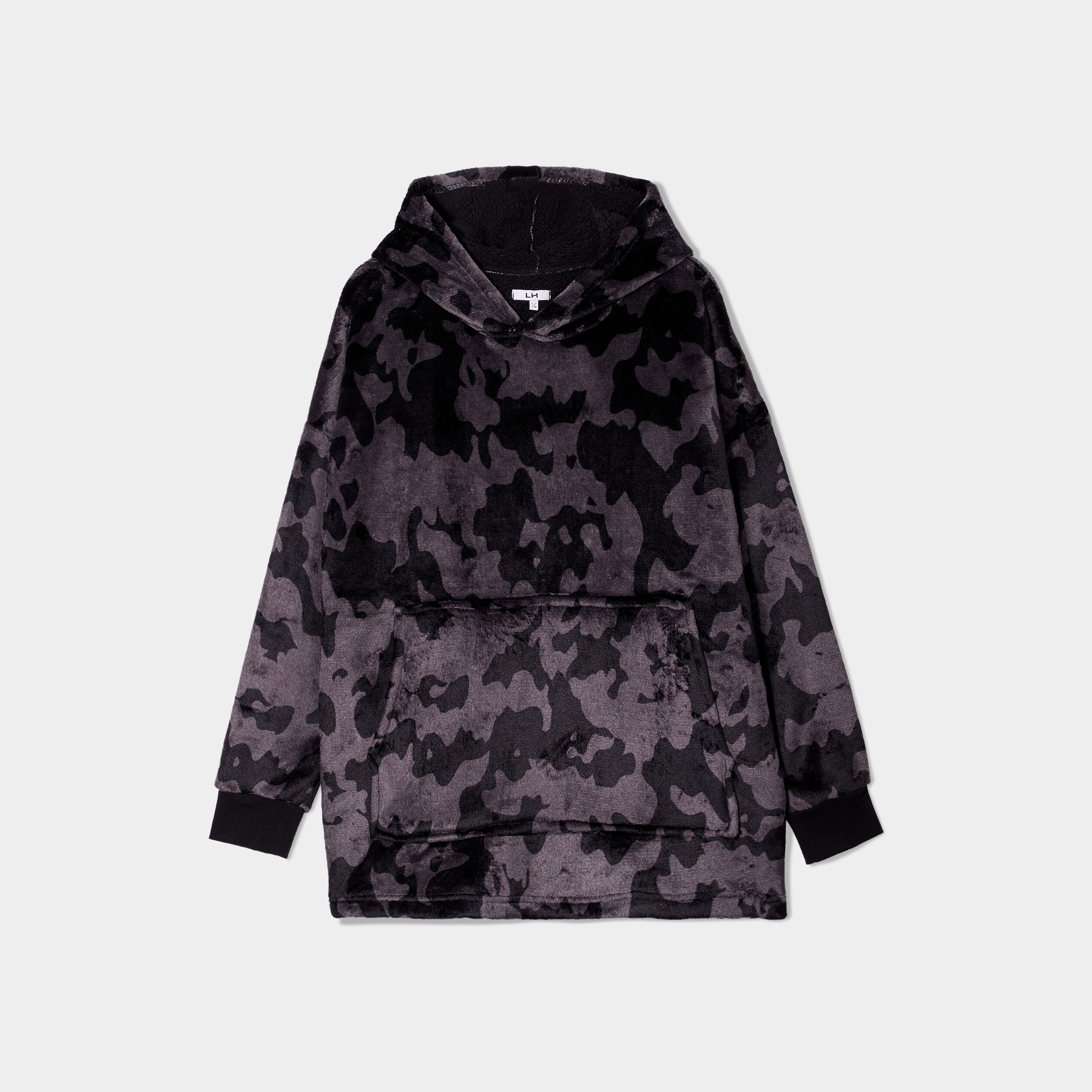 Sweat de pyjama oversize velours noir homme | La Halle