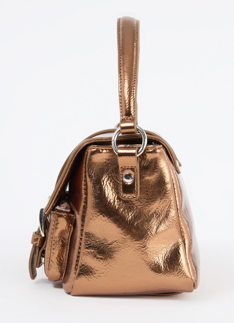 Núnoo Honey handbag with metallic finish and detachable shoulder strap