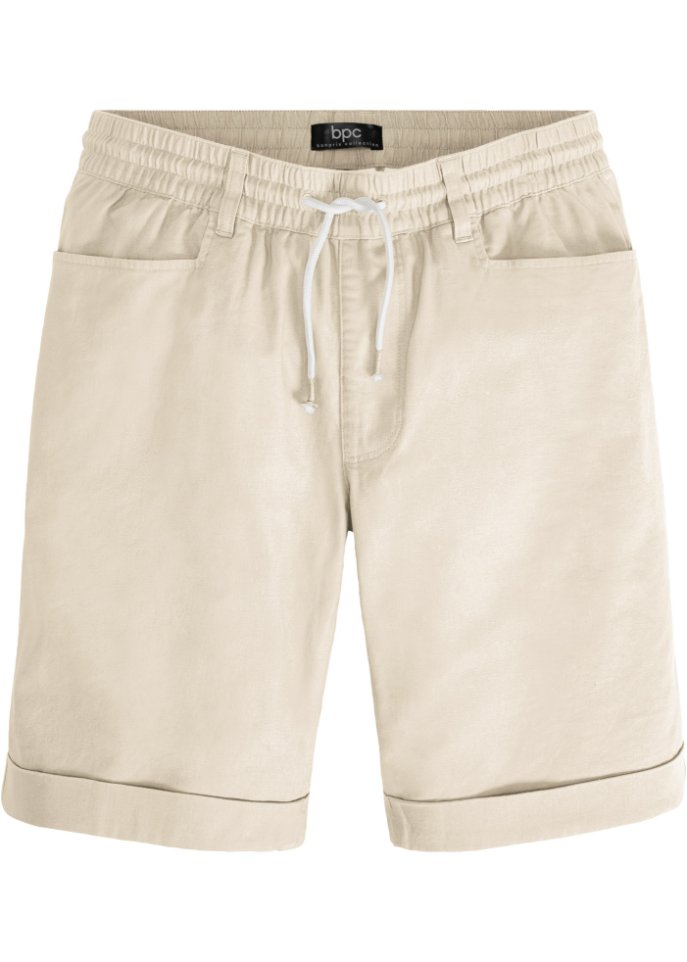 Schlupf-Bermuda aus Leinen Mix, Regular Fit