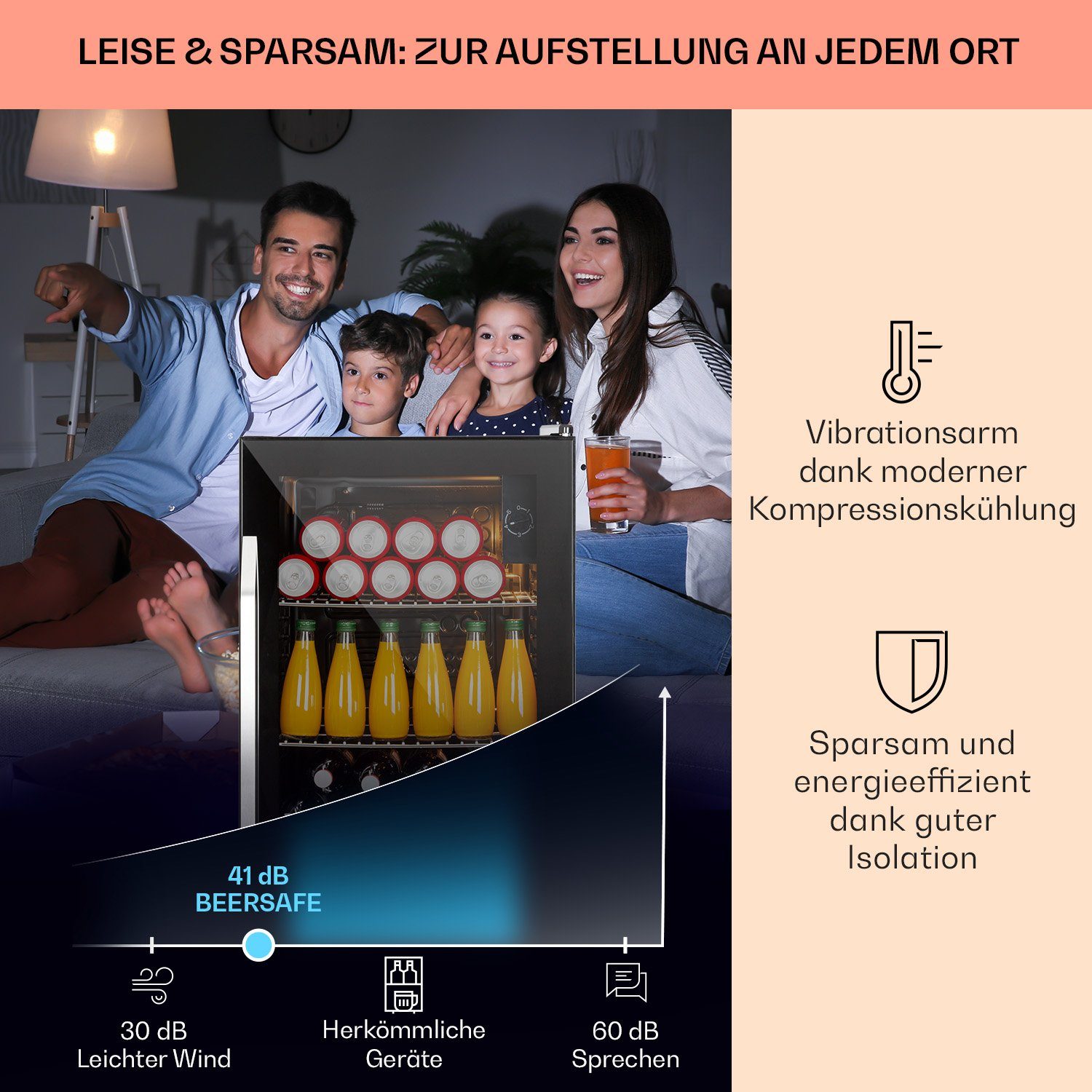 Klarstein Getränkekühlschrank HEA-Beersafe-XXL-OX 10034848A, 83 cm hoch, 47.5 cm breit, Bier Hausbar Getränkekühlschrank Flaschenkühlschrank Glastür