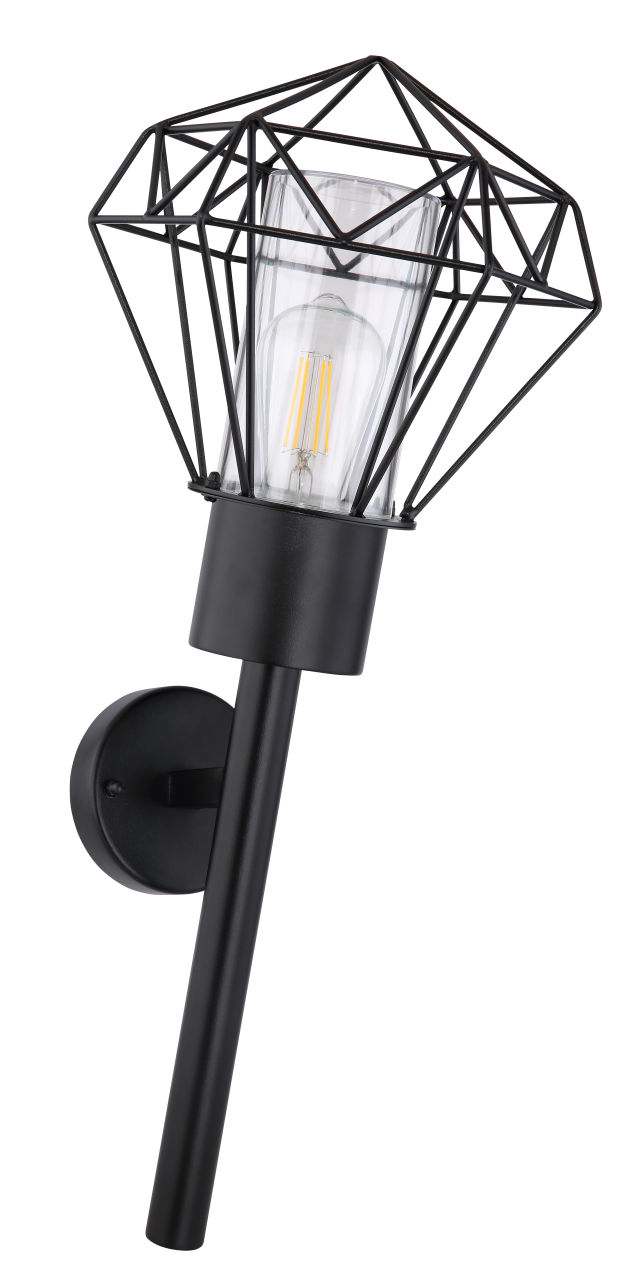 Globo Lighting - HORACE - Außenleuchte Edelstahl schwarz, 1x E27 LED