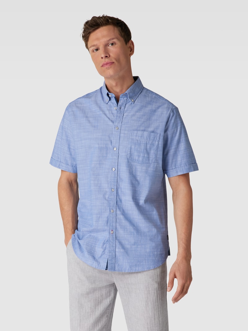 Freizeithemd mit Strukturmuster in jeans