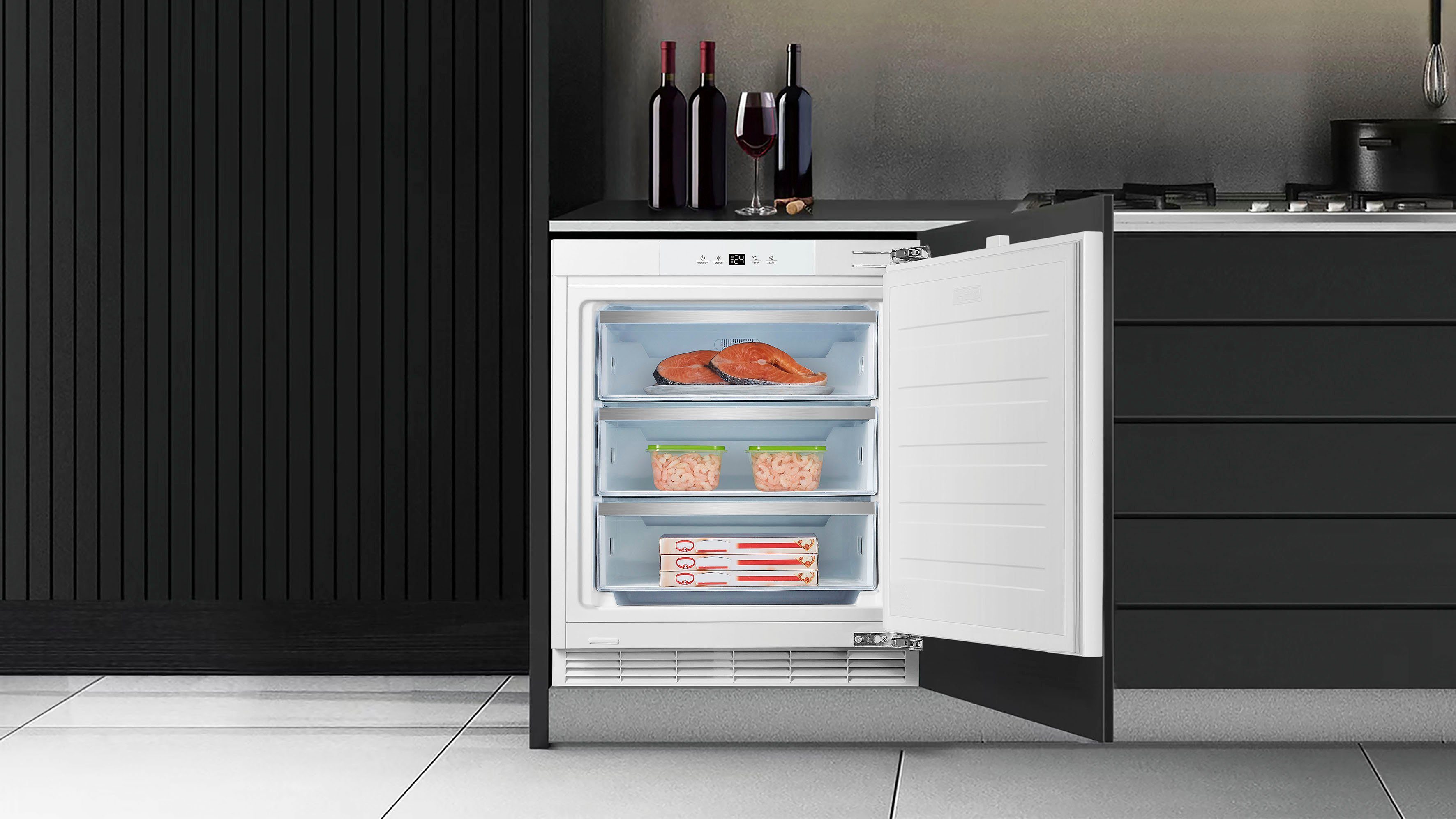 Hanseatic Einbaugefrierschrank HEGS8260D, 81,8 cm hoch, 59,5 cm breit