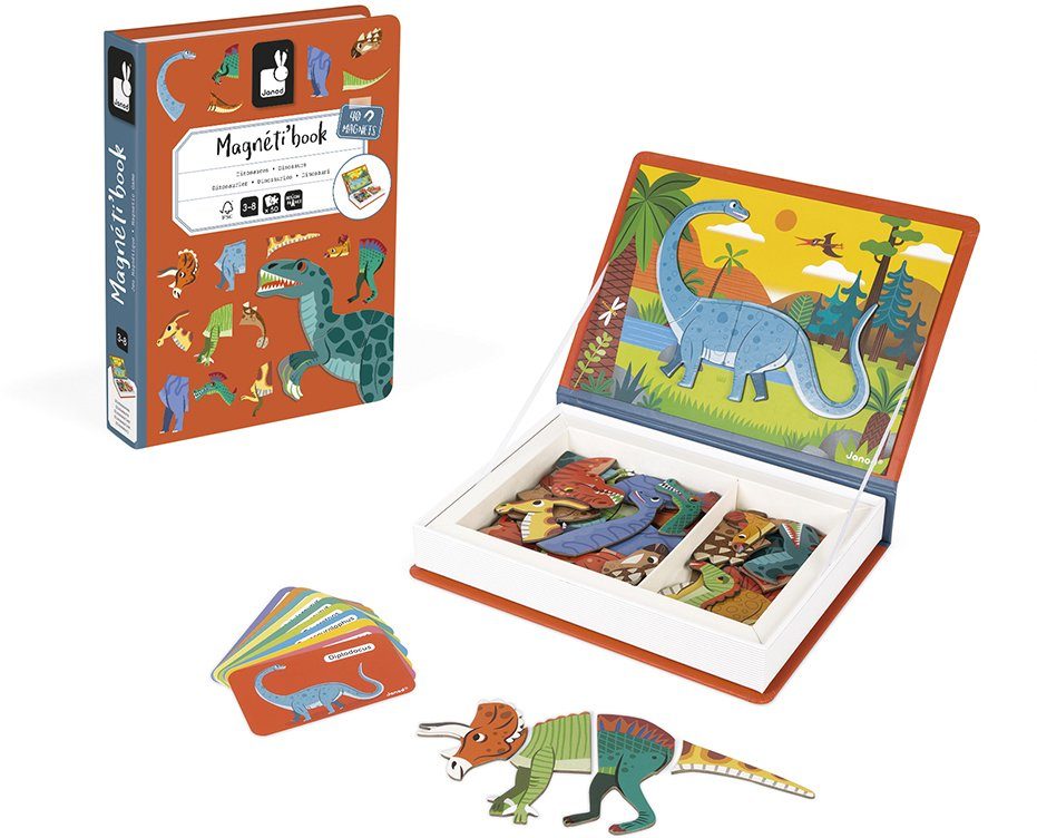 Janod Lernspielzeug Magnetbuch - Dinosaurier