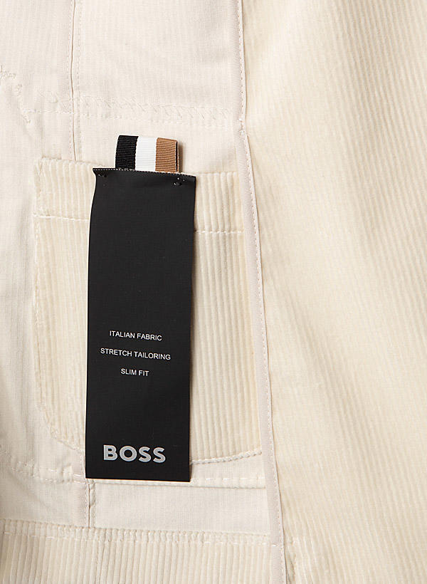 BOSS Black, Anzug Hanry-Perin, Slim Fit, Cord, creme