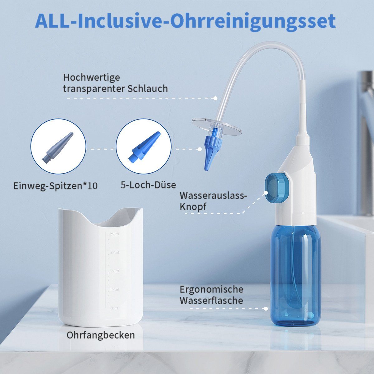götäzer Ohrenreiniger Manuelle Ohrreinigungssysteme,Ohrenschmalzentfernung,Ohrreinigungskits, 1-tlg., Sicher und wirksam, verbessert das Gehör und beugt Krankheiten vor