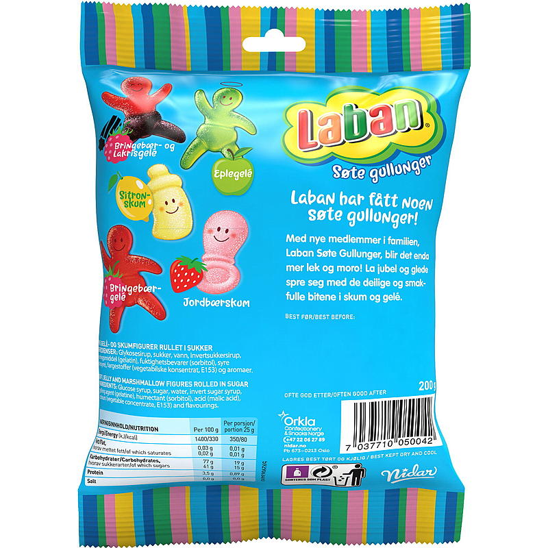 Nidar Laban Søte gullunger 200 g