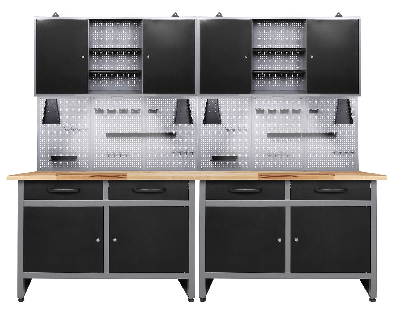 Ondis24 Ondis24 Werkstatt Set Werner 240 cm 2 Schränke LED