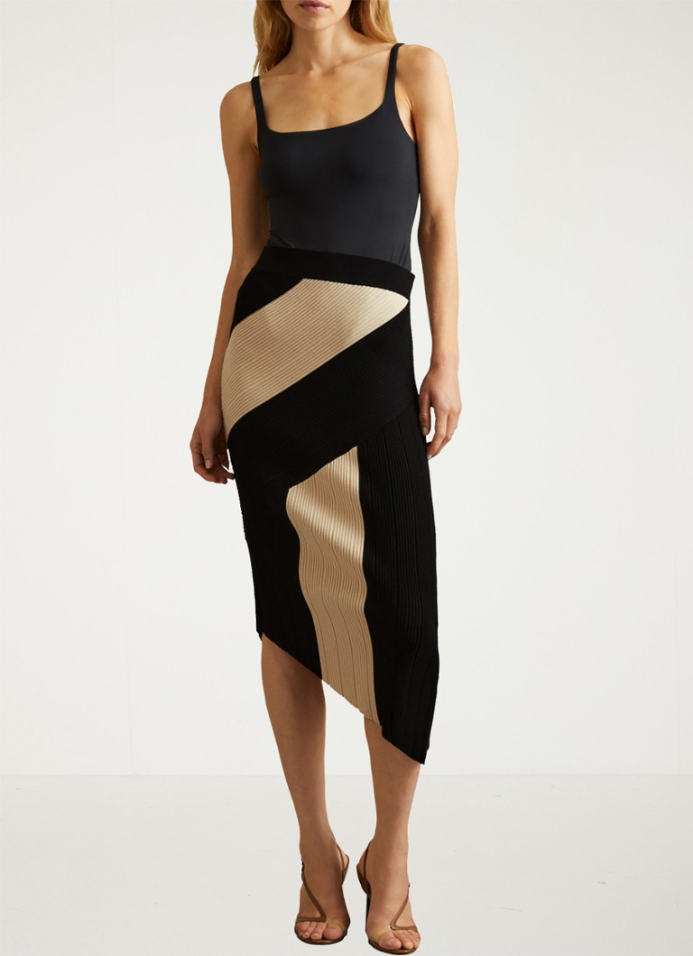 Jupe crayon midi en maille fine Reiss Jess avec ourlet asymétrique