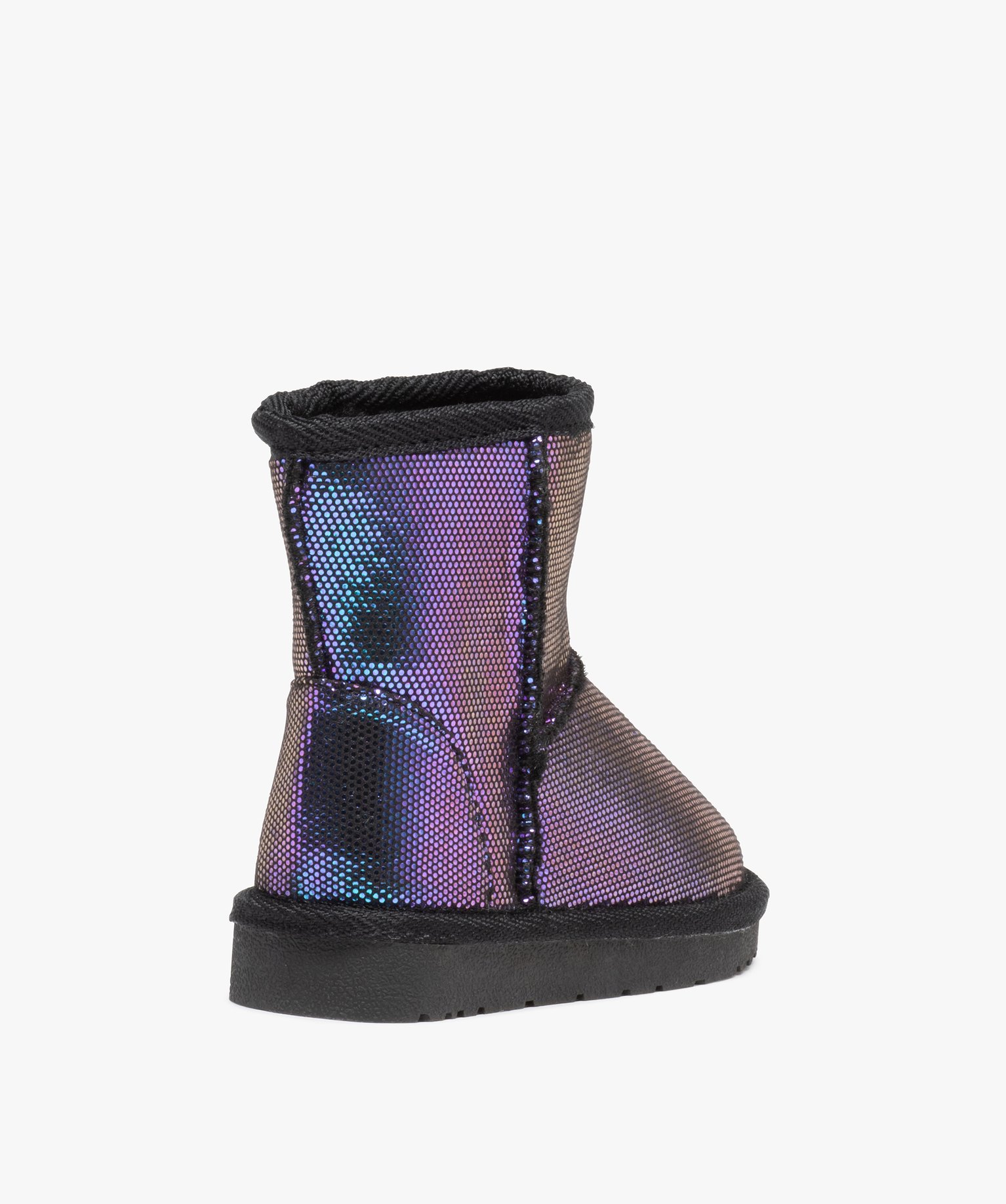 Boots fourrées fille en suédine brillante et irisée violet violet | GEMO
