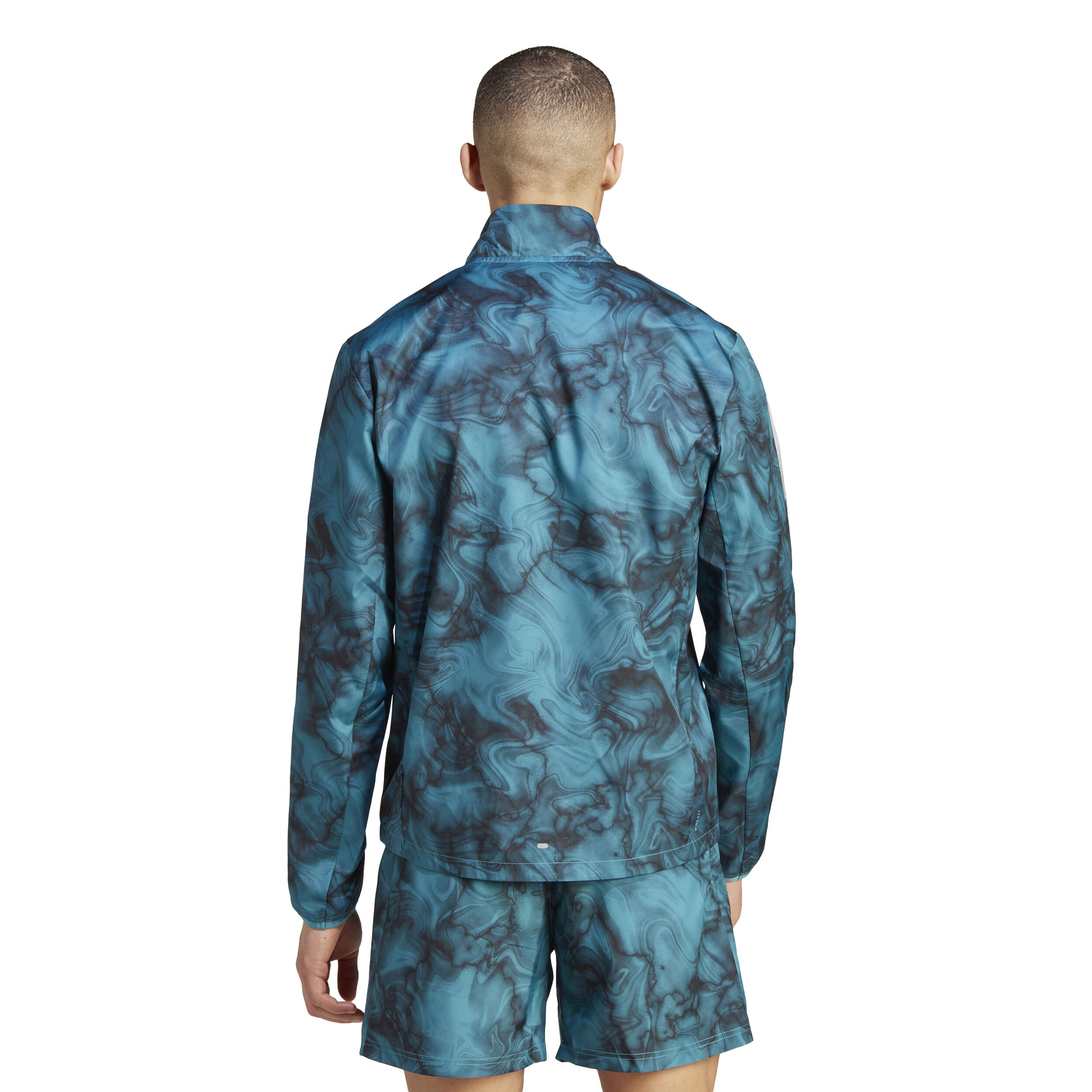 Own The Run AOP Laufjacke Herren - Dunkelgrün, Schwarz