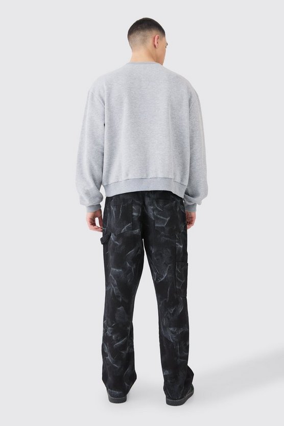 Kastiges Oversize Sweatshirt mit Moto Racing Print