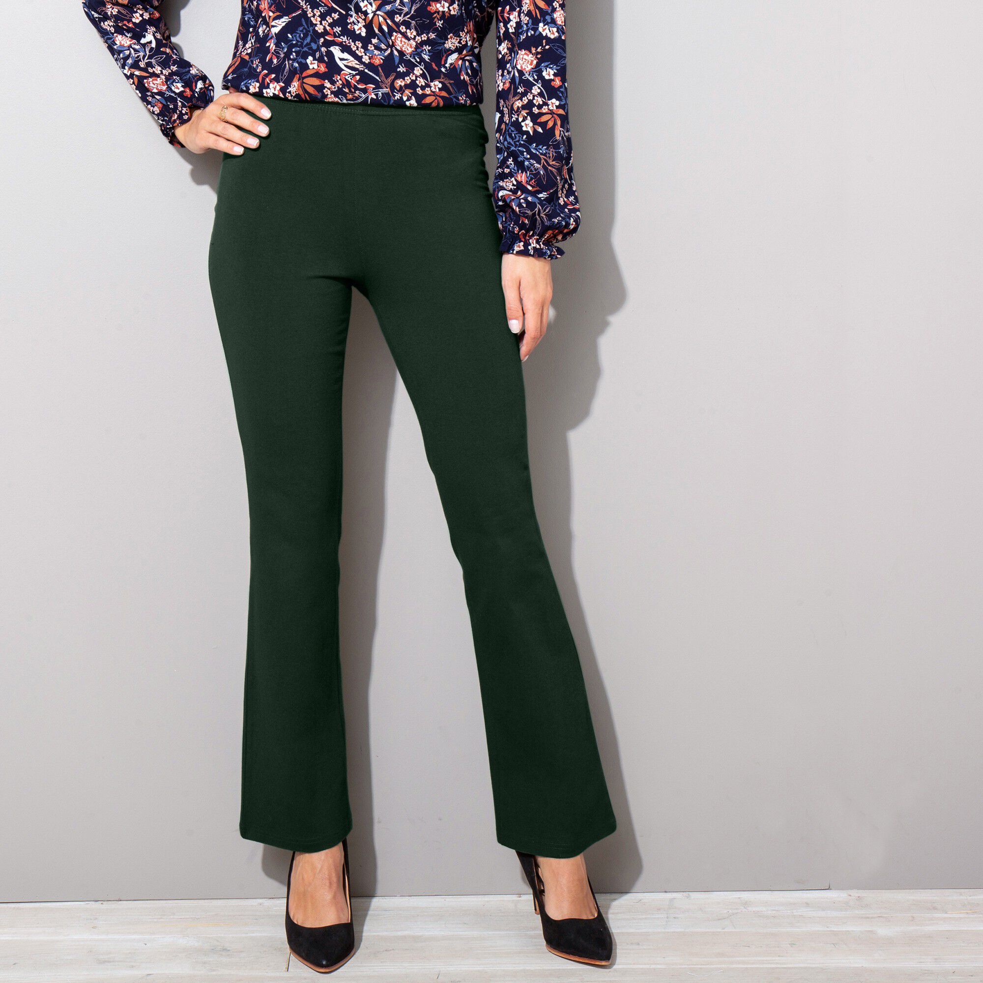 Legging bootcut uni, taille élastiquée