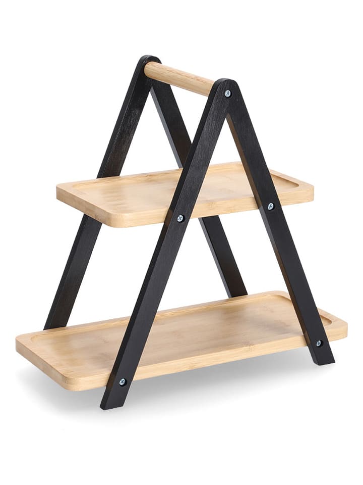 Zeller Etagere Natur/ Schwarz - (B)34 x (H)32 x (T)17,2 cm günstig kaufen onesize