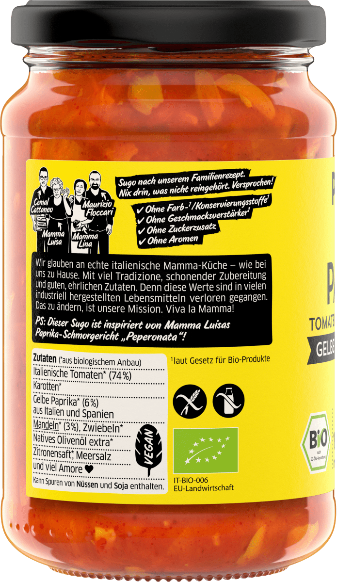 Tomatensoße, Paprika, gelbe Paprika & Mandeln, 340 g