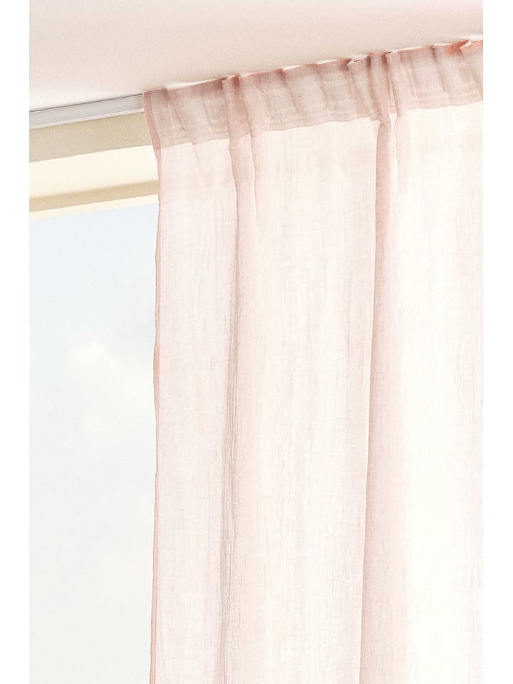 Jotex 2er-Set: Gardinen ''Cia'' in Rosa günstig kaufen