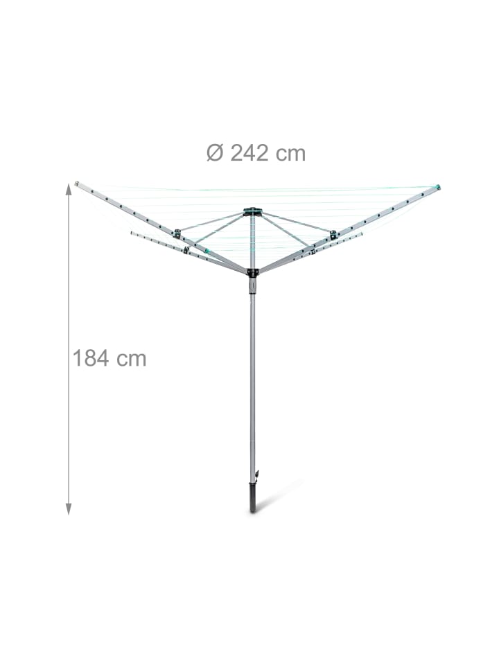 relaxdays Wäschespinne in Silber - (B)242 x (H)184 x (T)242 cm günstig kaufen onesize