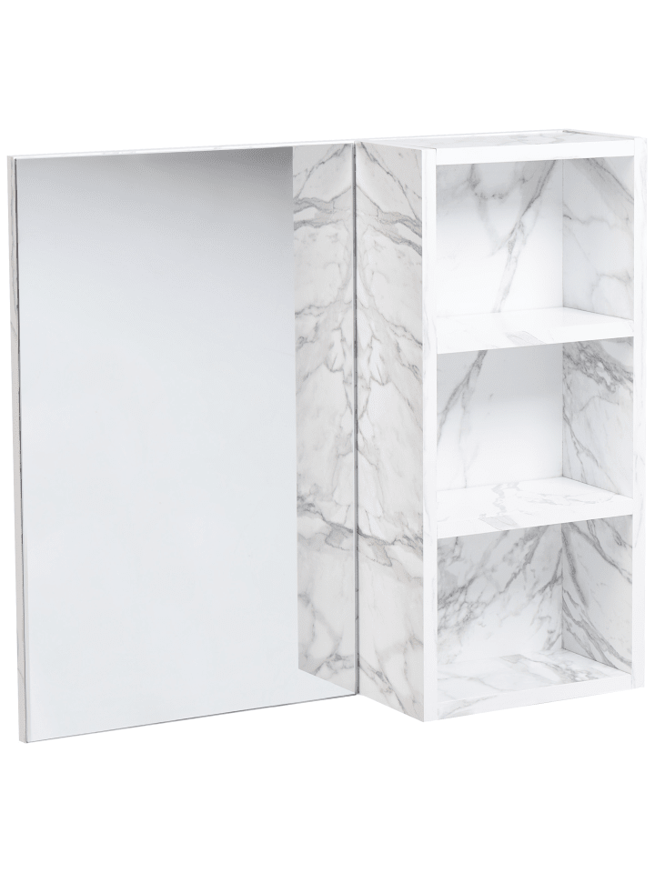 Beliani Bad-Spiegelschrank JOINVILLE in Weiß - (W) 60 x (H) 54 x (L) 14 cm günstig kaufen onesize