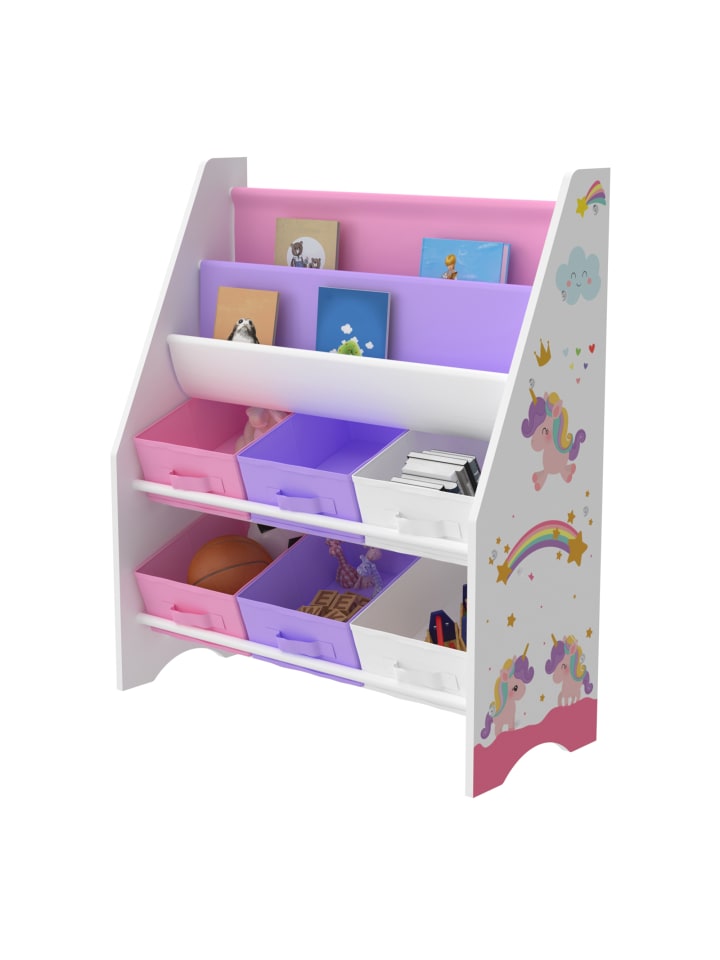 en.casa Kinderregal Ponteceso in Lila Rosa (H)74cm (B)62cm (T)26.5cm günstig kaufen onesize