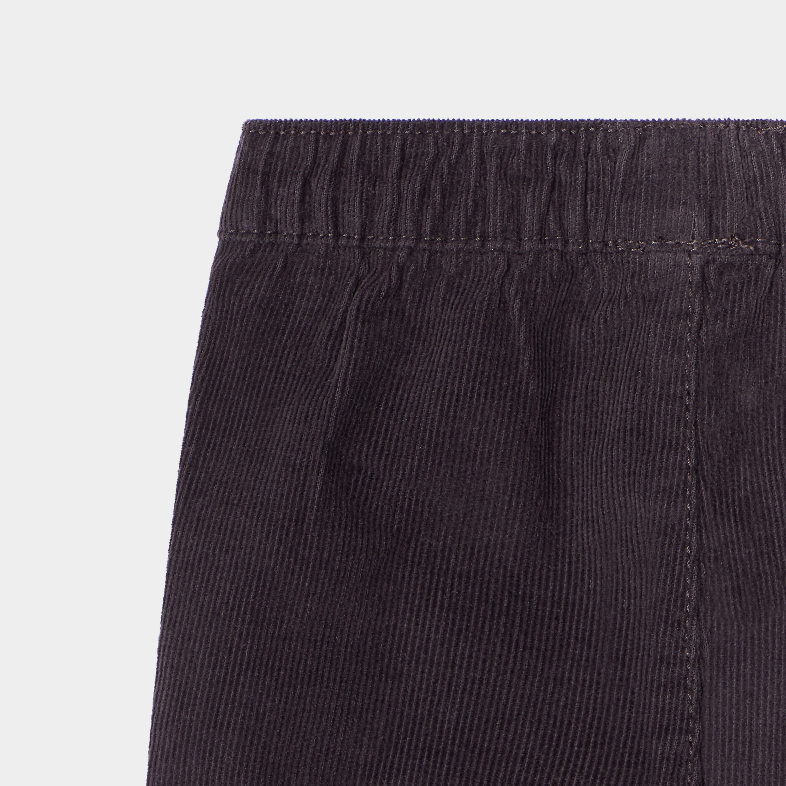 Pantalon velours 2 poches côtelé coton gris foncé bébé garçon | La Halle