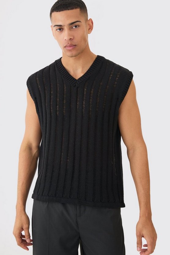 Oversize Tanktop in Schwarz
