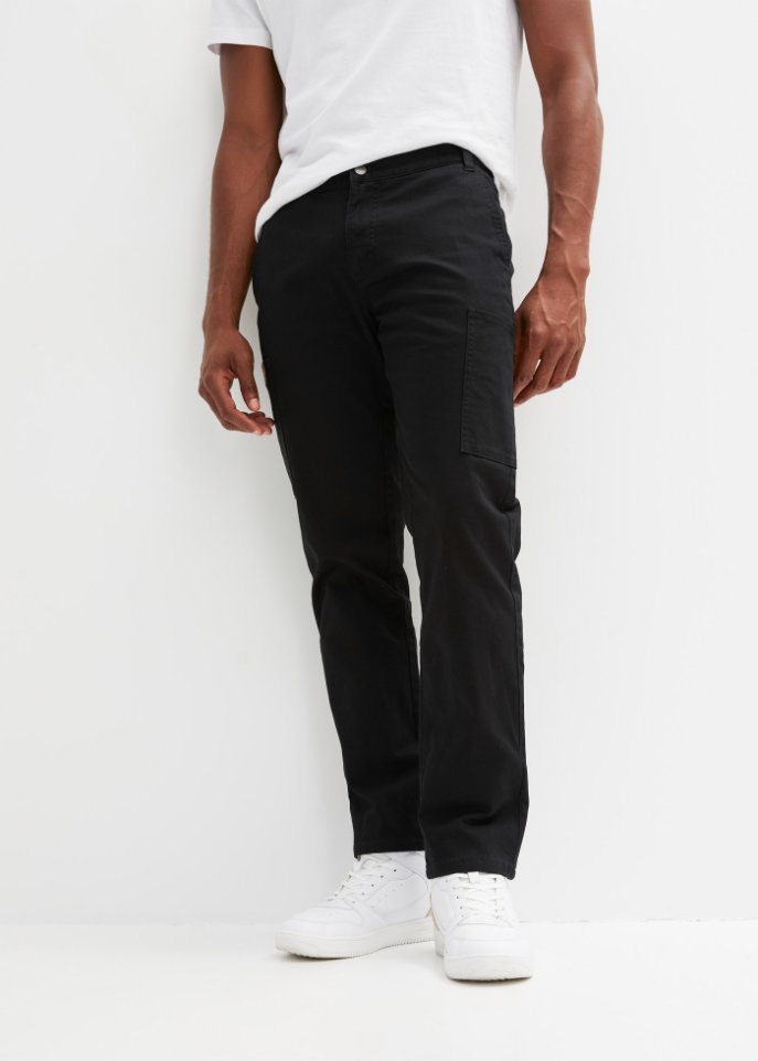 Regular Fit Stretch-Thermohose mit aufgesetzten Taschen, Straight