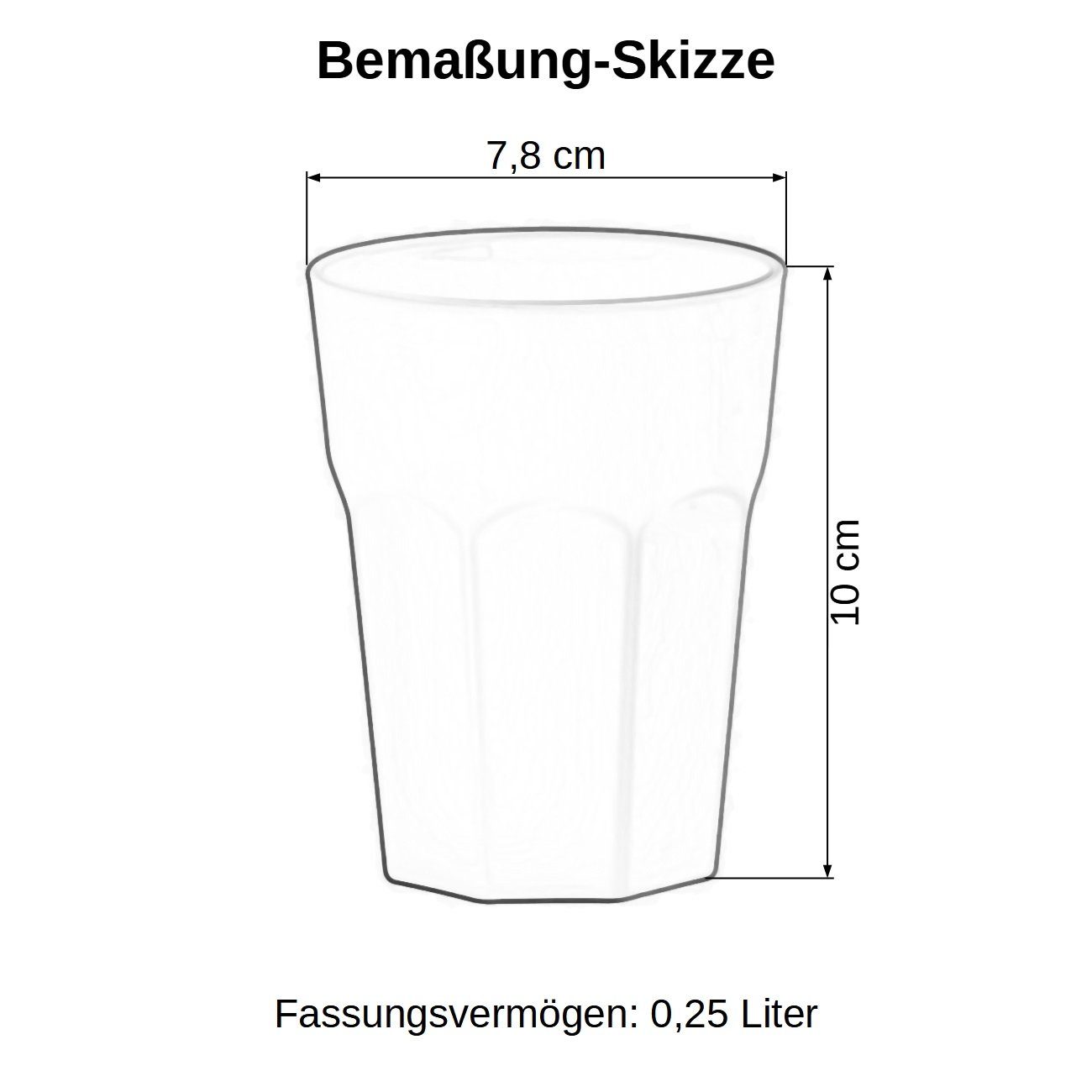 Engelland Becher Plastikbecher in modernen Neonfarben, Mehrweg, Kunststoff, Kunststoff, spülmaschinengeeignet, bruchfest, wiederverwendbar, 250 ml, 0,25 Liter