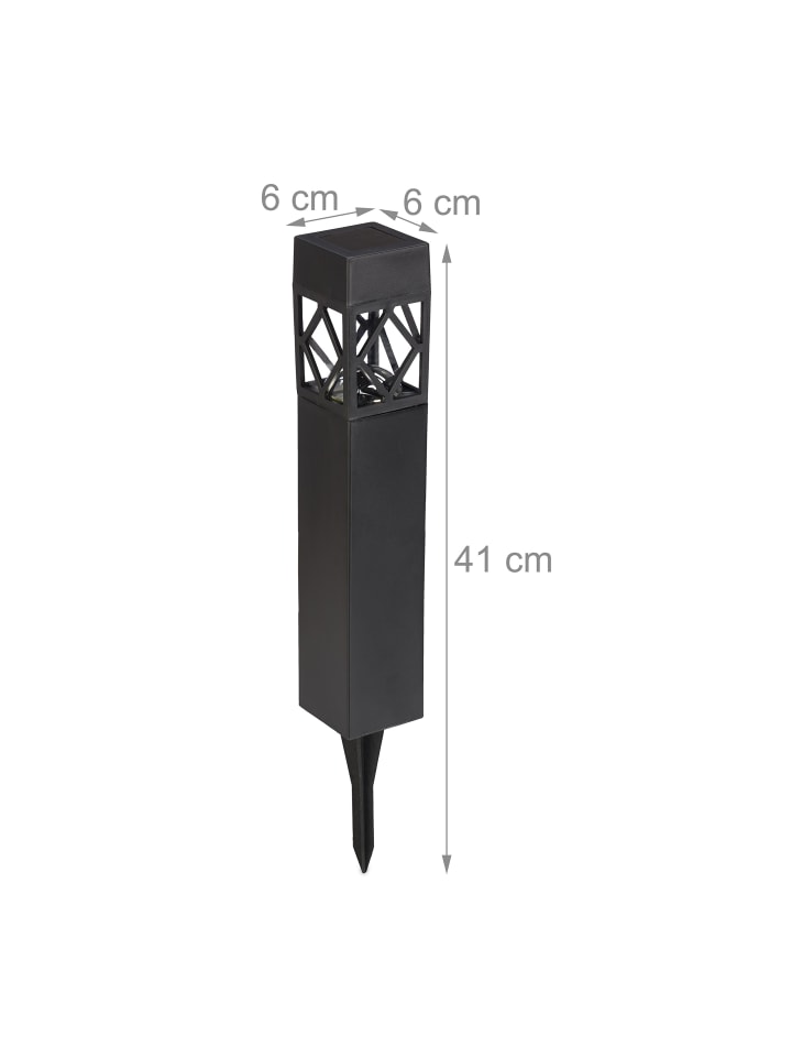 relaxdays 8 x Solarlampe in Schwarz günstig kaufen onesize