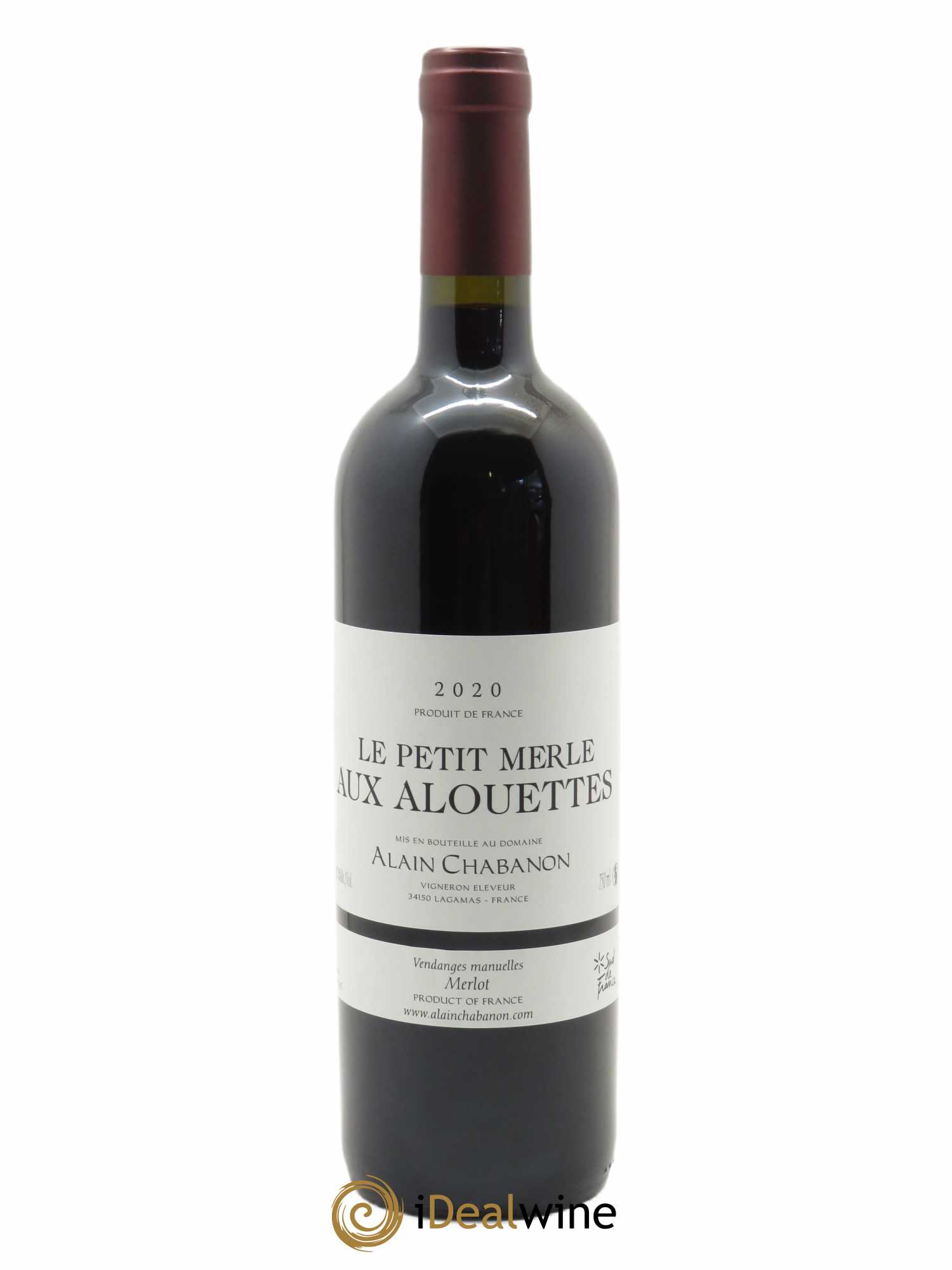 IGP Pays d'Oc Alain Chabanon (Domaine) Le Petit Merle aux Alouettes  2020 - Lot de 1 Bouteille