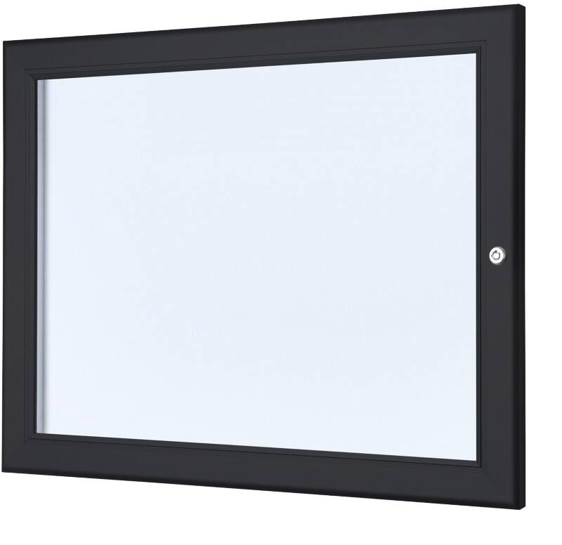 SHOWDOWN Menütafel Magnetisch A4 Wandmontage mit Schrauben Abschließbar 50,5 B x 37,7 H cm Schwarz