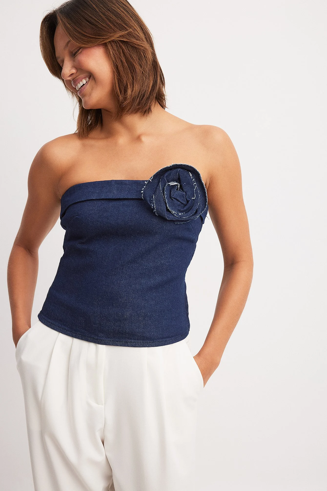 Bandeau-Top aus Denim