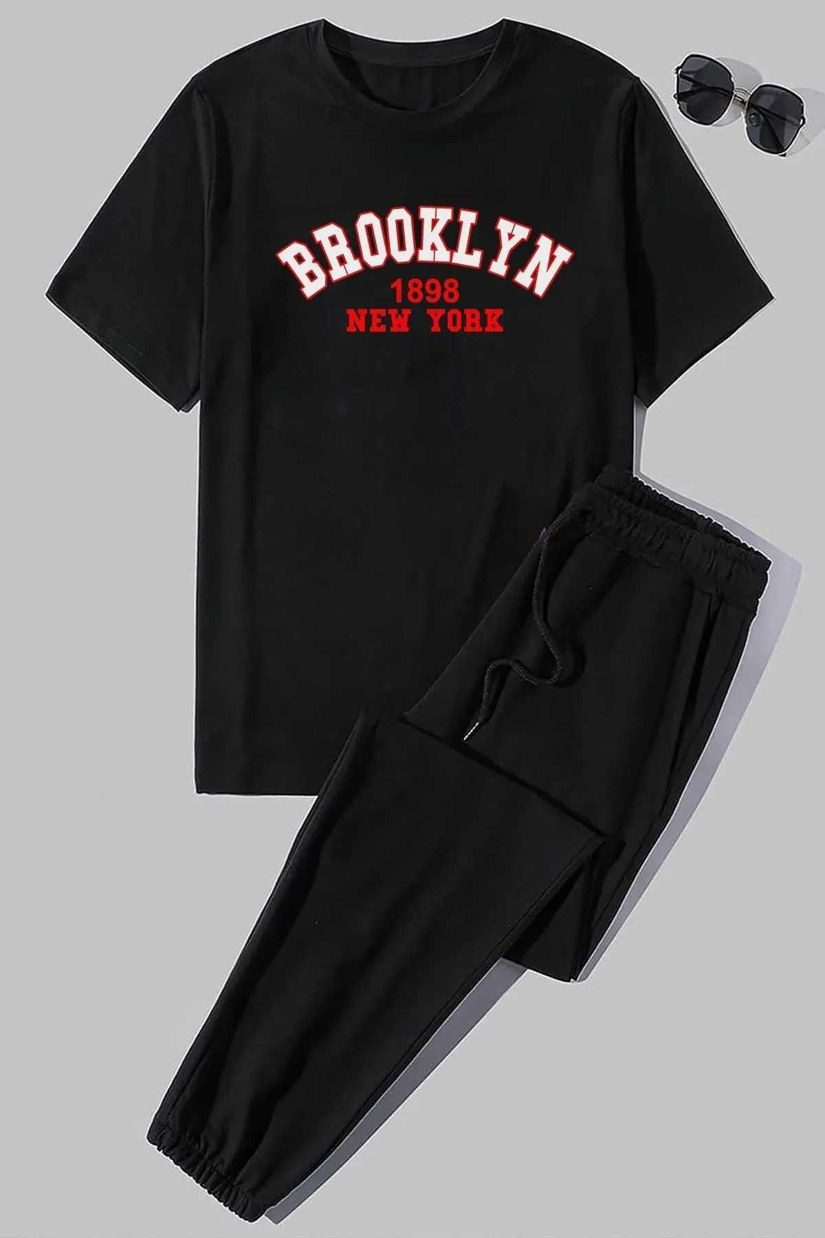 uyguntarz  2-teiliges Unisex-Trainingsanzug-Set „Brooklyn“ mit Print