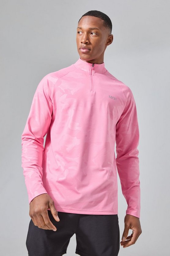 Man Active Camouflage Performance Oberteil mit Reißverschluss