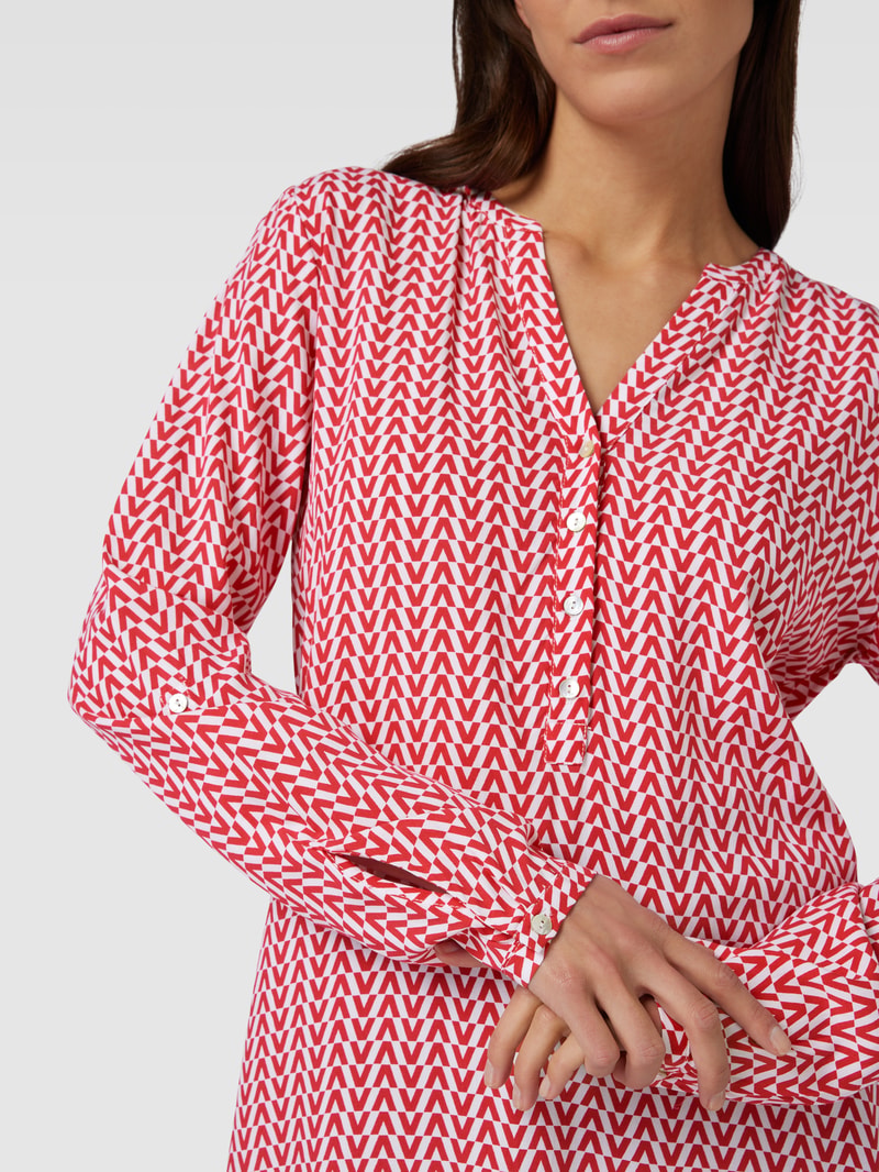 Blusenshirt mit Allover-Muster in metallic rosa