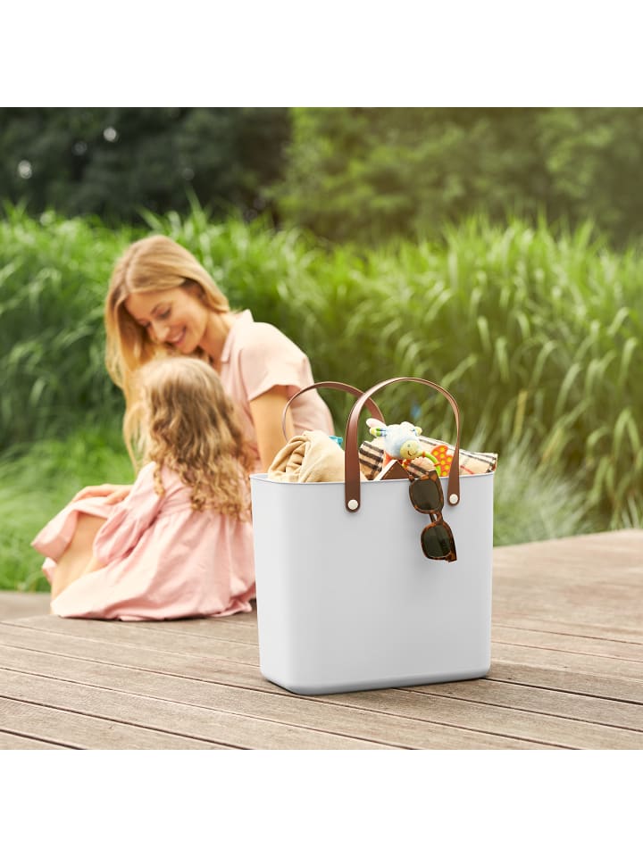 Rotho Albula Einkaufskorb 25l, Kunststoff (PP recycelt) in Mistelweiß günstig kaufen onesize