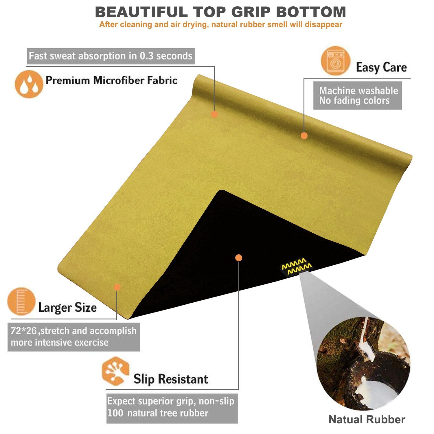 GOLDEN Yogamatte Gelb Reise Yogamatte
