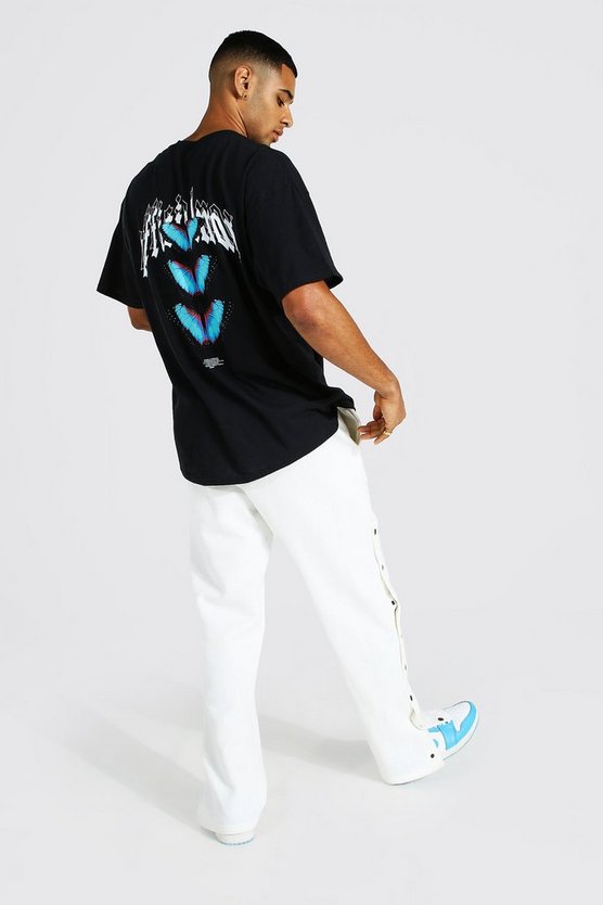 Oversize T-Shirt mit Schmetterlings-Print