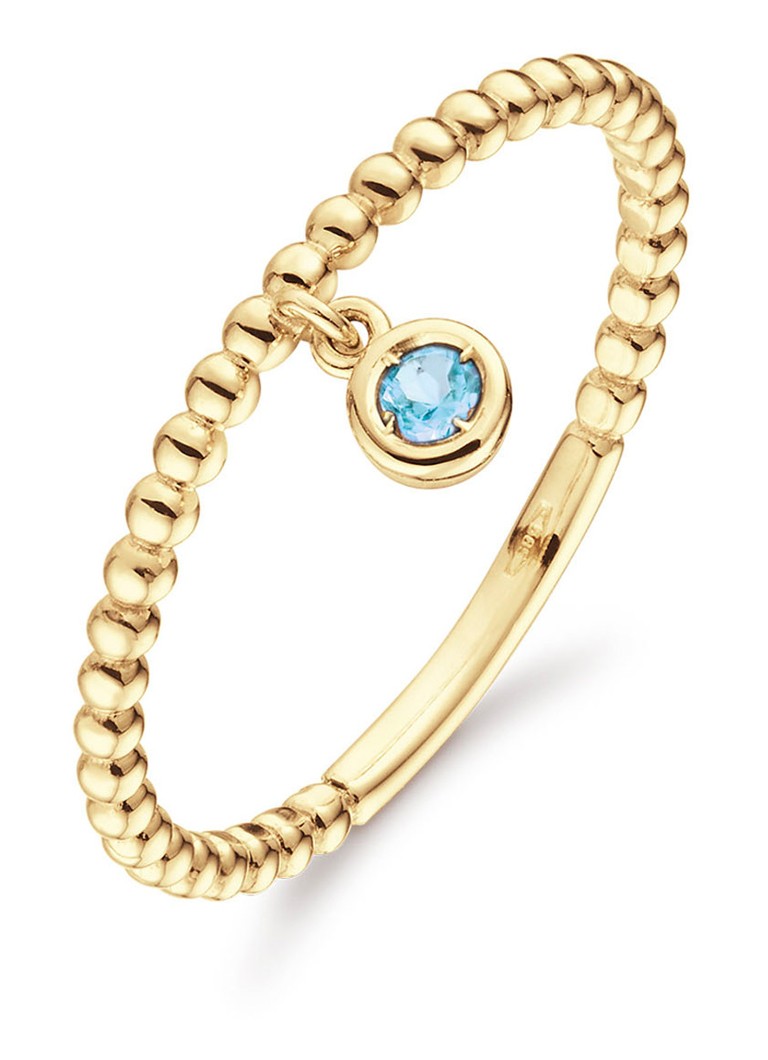 Jackie 14K Gold Dangling London ring of 14 carat yellow gold