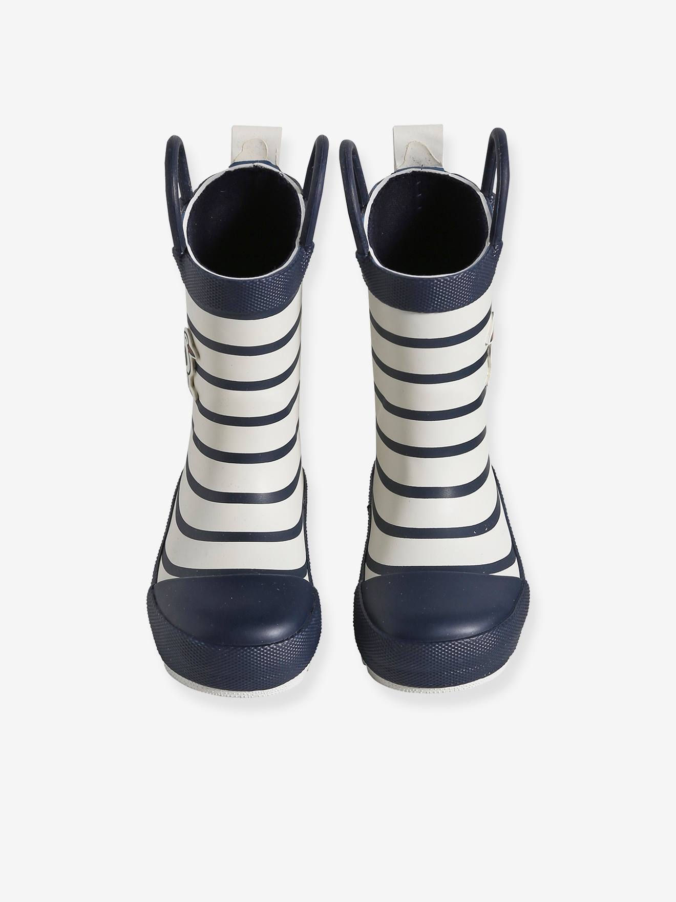 Vertbaudet Baby Gummistiefel mit Anziehtrick - marine gestreift