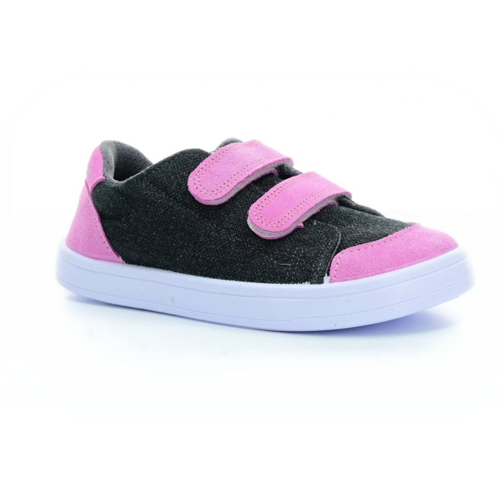3F rosa-graue Barfuß-Sneakers 2 Klett 4BC29/12