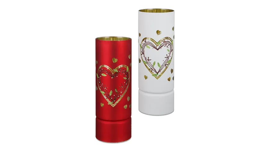 GILDE Glas LED-Leuchter Weihnachtszauber H=25cm