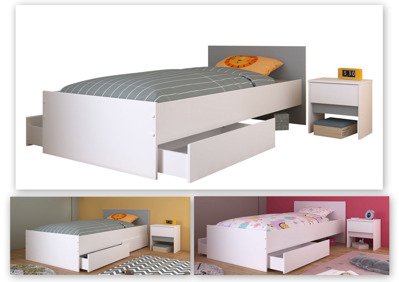 Parisot Kinderzimmer, 3-tlg., Pirouette 28 - Farbige Einsätze drehbar - Rosa oder Grau