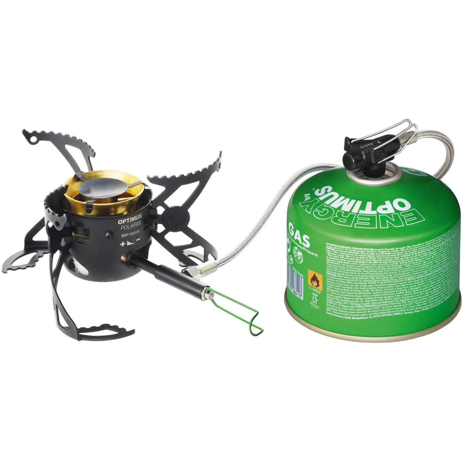 OPTIMUS Gaskocher Camping Gaskocher Polaris Optifuel, +Flasche Benzin Kocher Faltbar 4200W